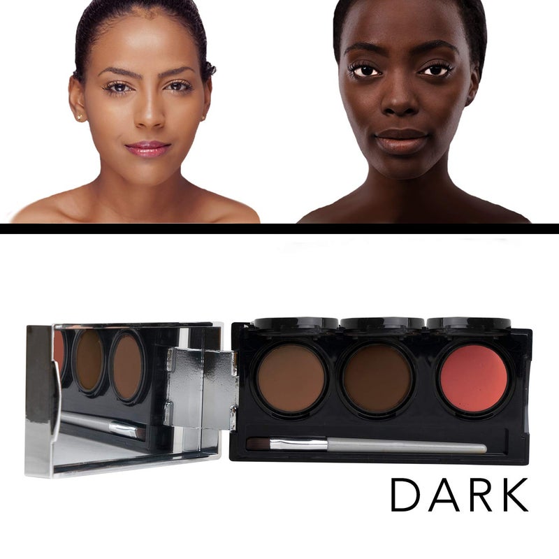 Dermaflage Tattoo Cover Up Makeup (Dark) - Bruise Full Coverage Concealer - Full Coverage Waterproof Concealer for Bruise, Scars & Acne - Smudge Proof Body Makeup Palette with 3 Pro SFX Shades + Brush - Image 2
